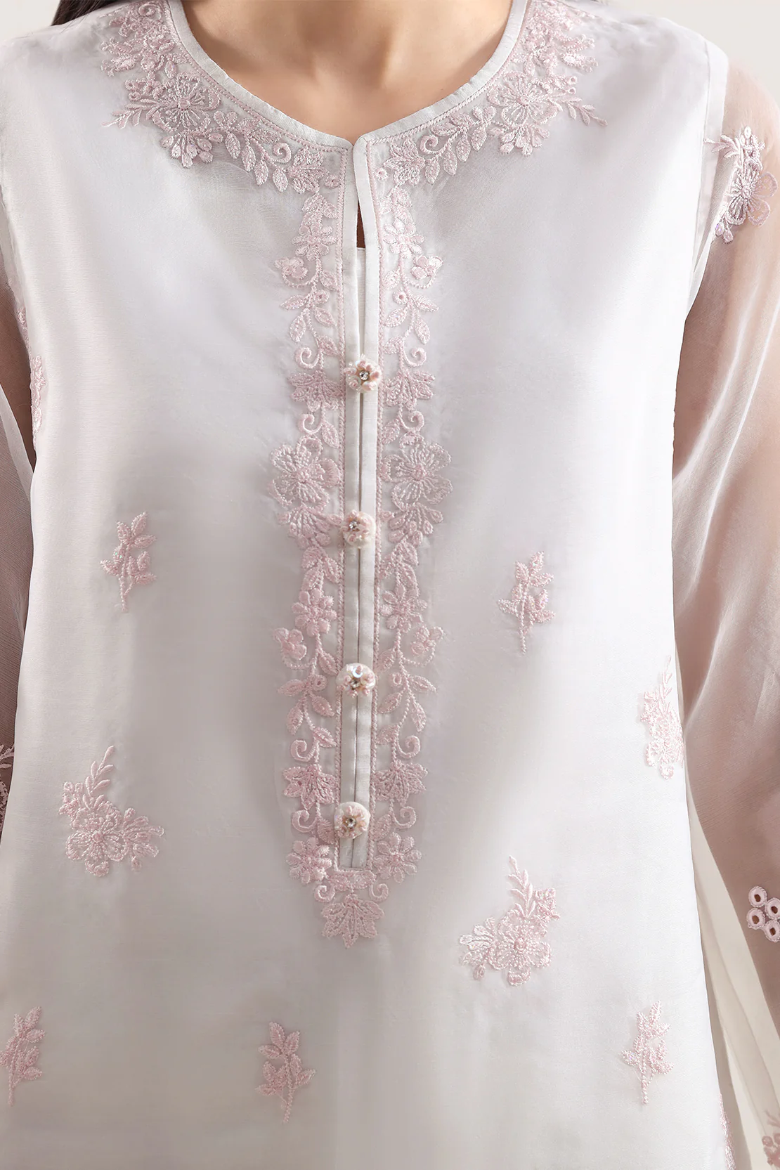 Luxury Pret Embroidered Stitched Organza 2 Piece (Shirt/Trouser) - Image 3