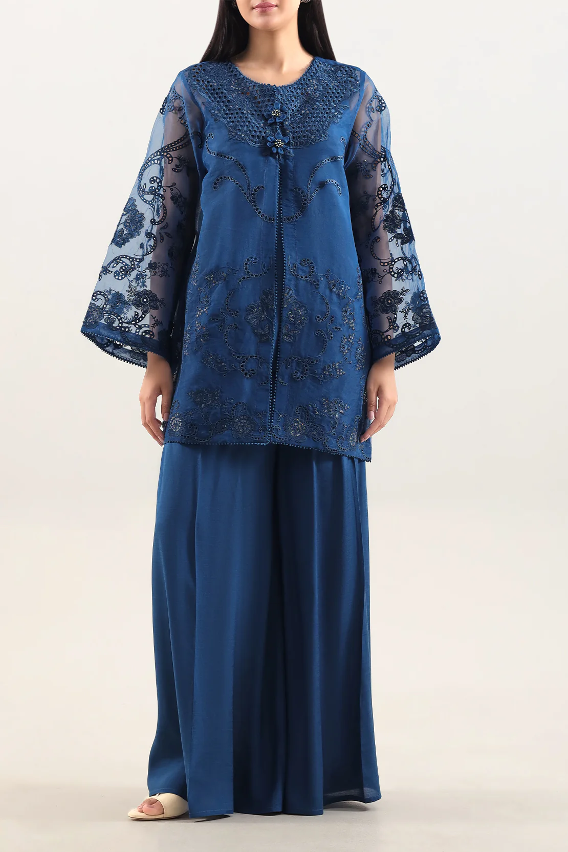 Luxury Pret Embroidered Stitched Organza 2 Piece (Shirt/Trouser)