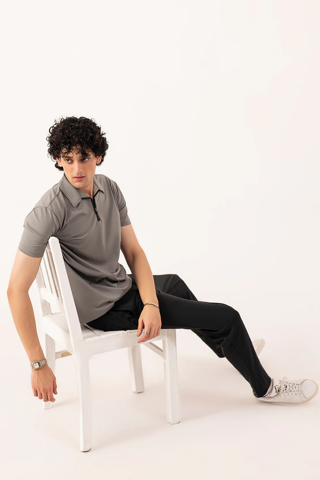 Polo Zip-Up Tee Shirt - Image 4
