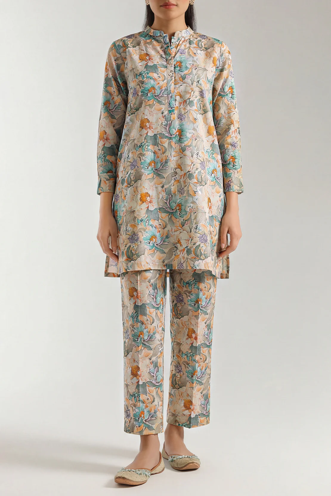 Printed Arabic Lawn Stitched 2 Piece (Shirt/Trouser)