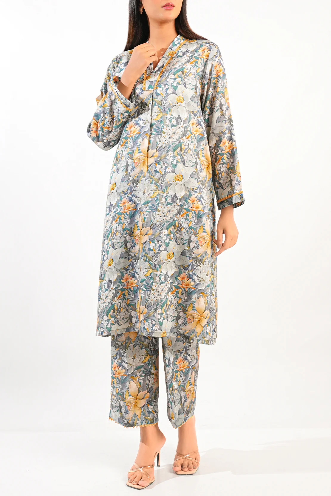 Printed Arabic Lawn Stitched 2 Piece (Shirt/Trouser) - Image 4