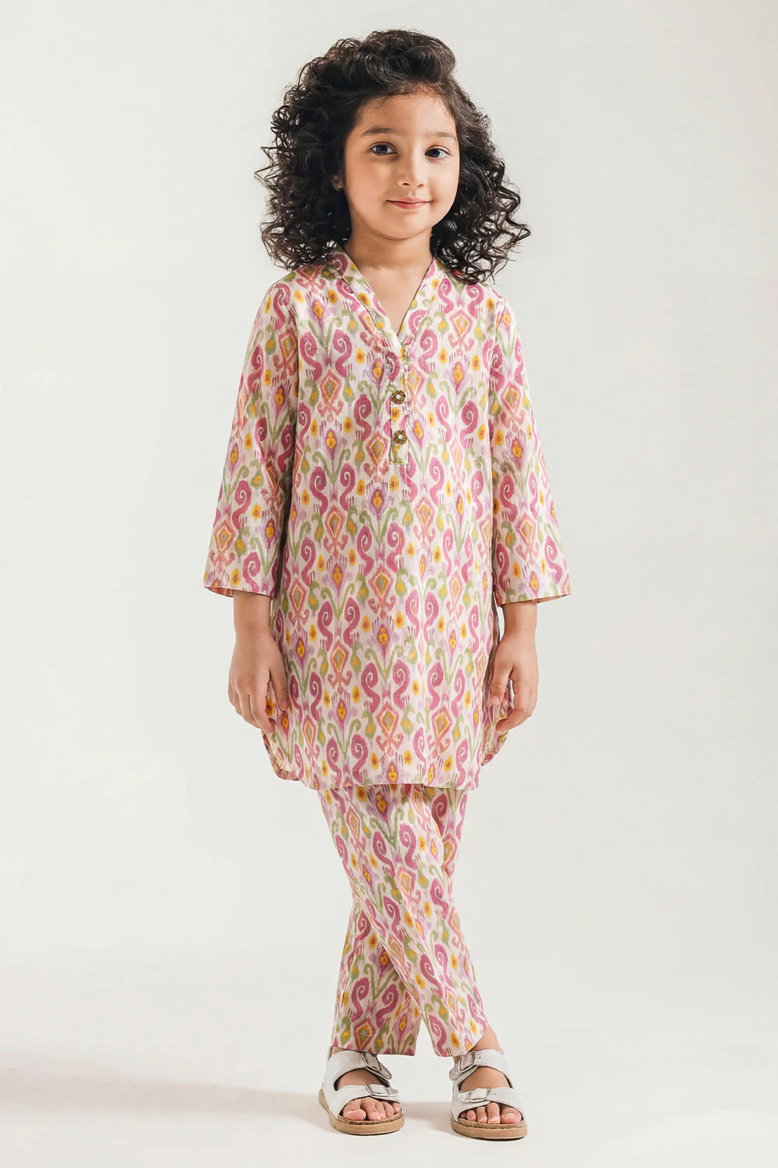 Printed Arabic Lawn Stitched 2 Piece (Shirt/Trouser) For Kids - Image 2
