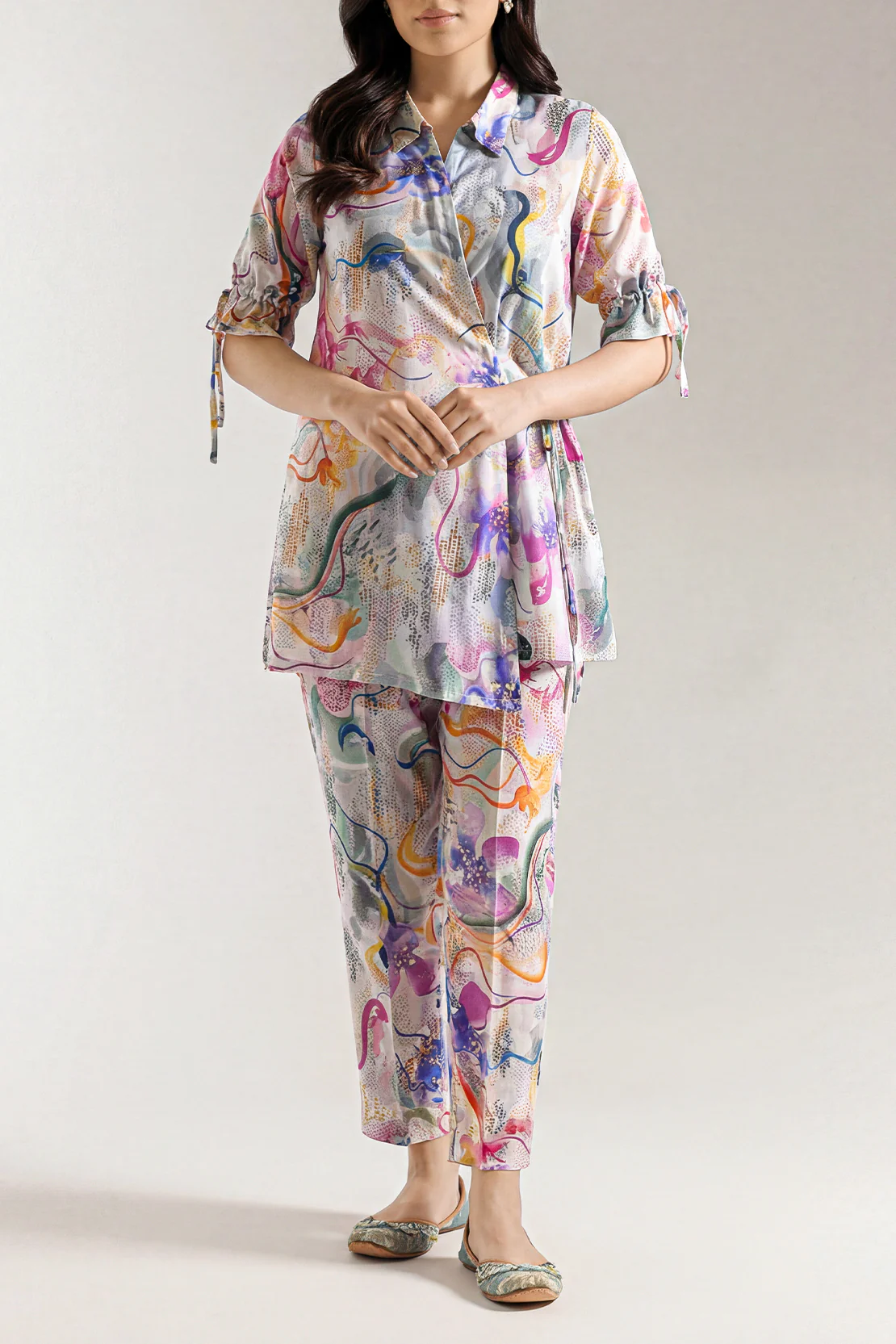 Printed Arabic Lawn Stitched 2 Piece (Shirt/Trouser)