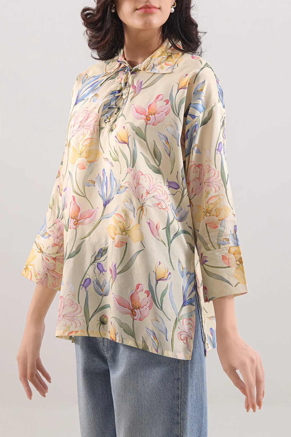 Printed Arabic Lawn Stitched Shirt - Image 2