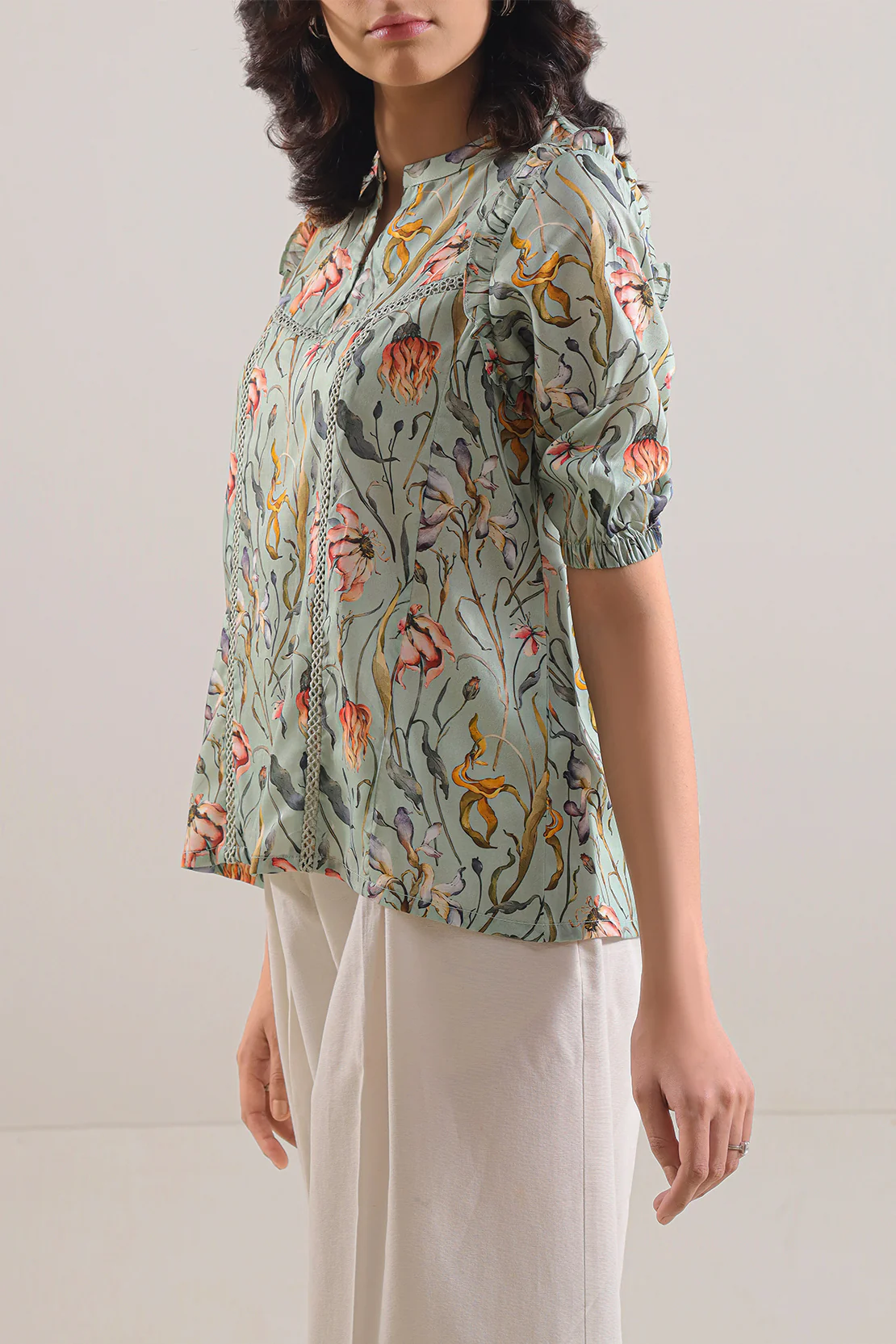 Printed Arabic Lawn Stitched Shirt - Image 2