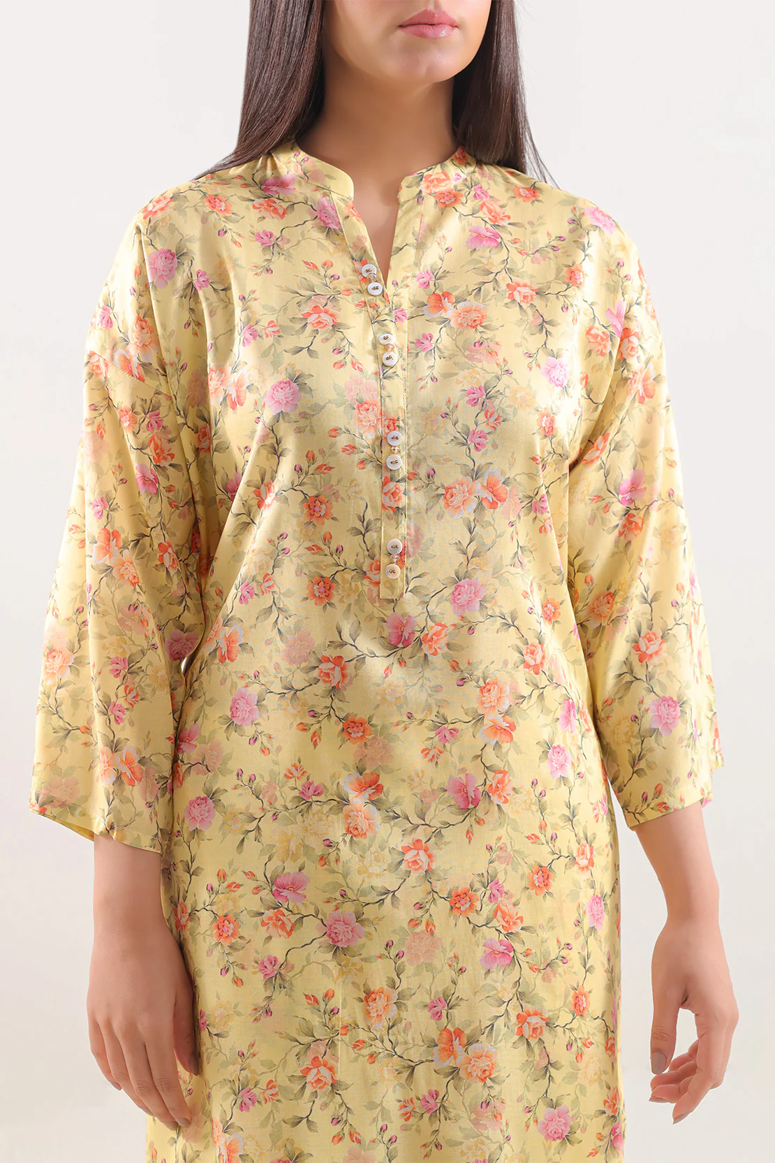 Printed Arabic Lawn Stitched Shirt - Image 2