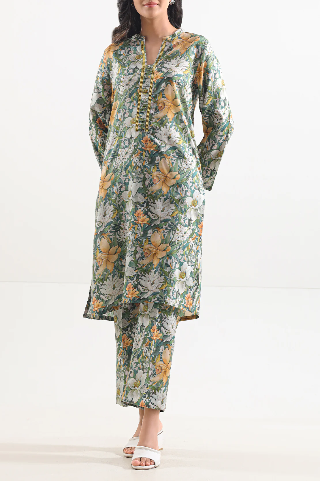 Printed Arabic Lawn Stitched Shirt - Image 2