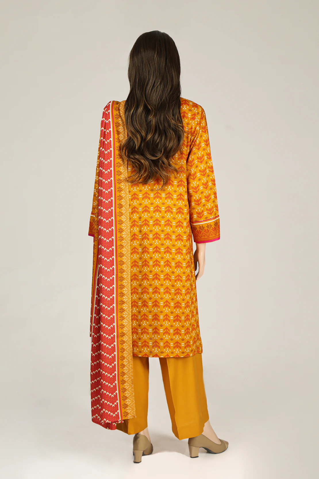 Printed Arabic Linen Stitched 3 Piece - Image 2