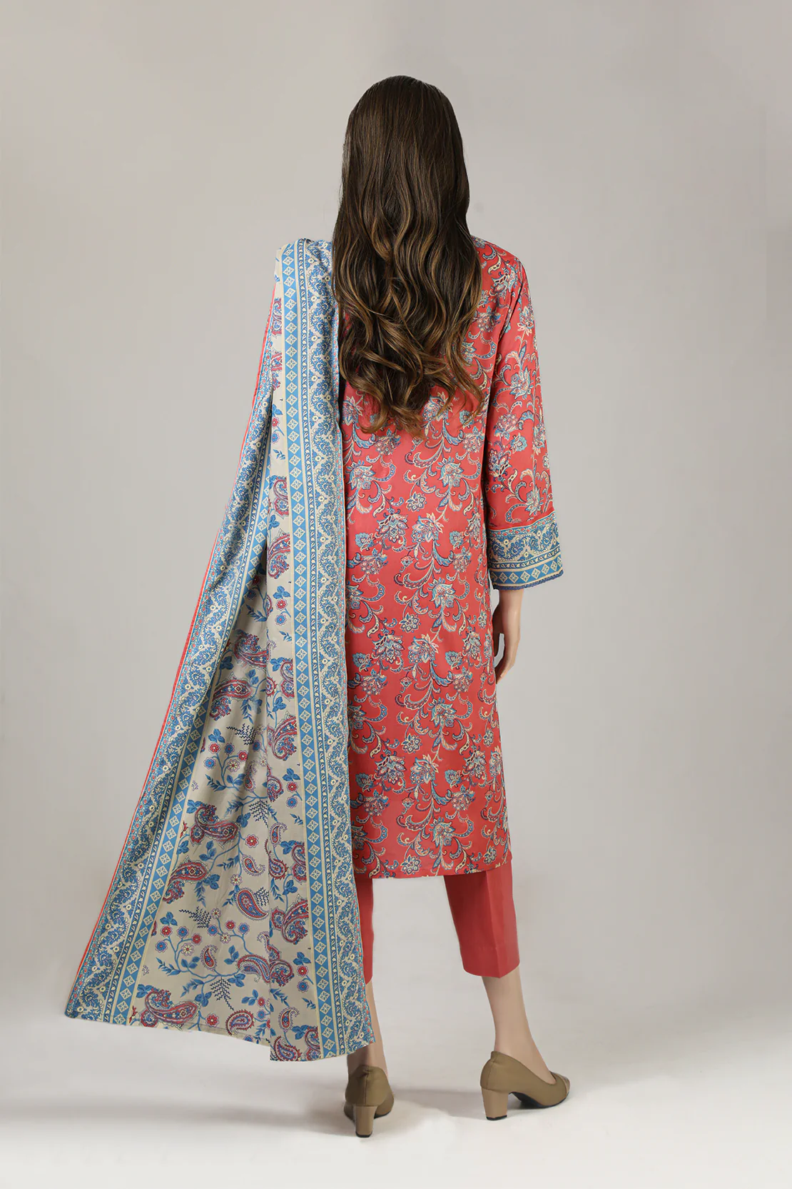 Printed Arabic Linen Stitched 3 Piece - Image 2