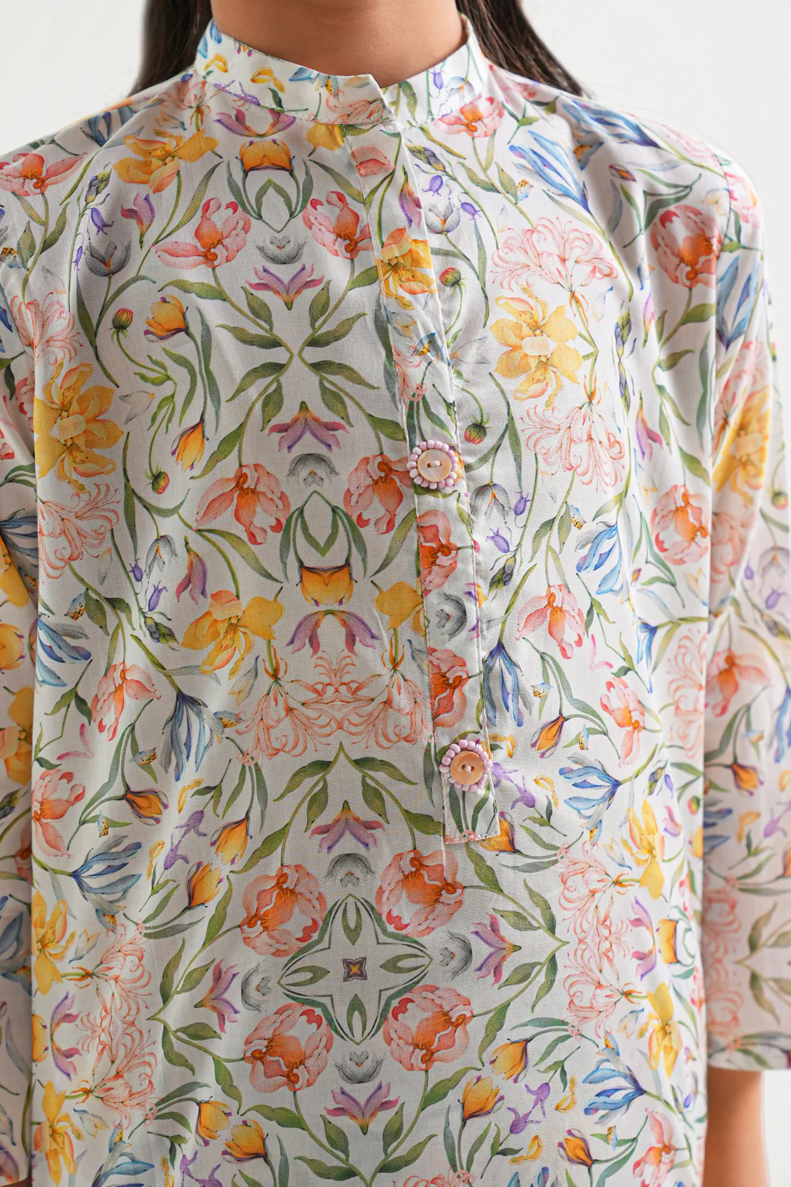 Printed Arabic Premium Lawn Stitched 2 Piece (Shirt/Trouser) For Kids - Image 4