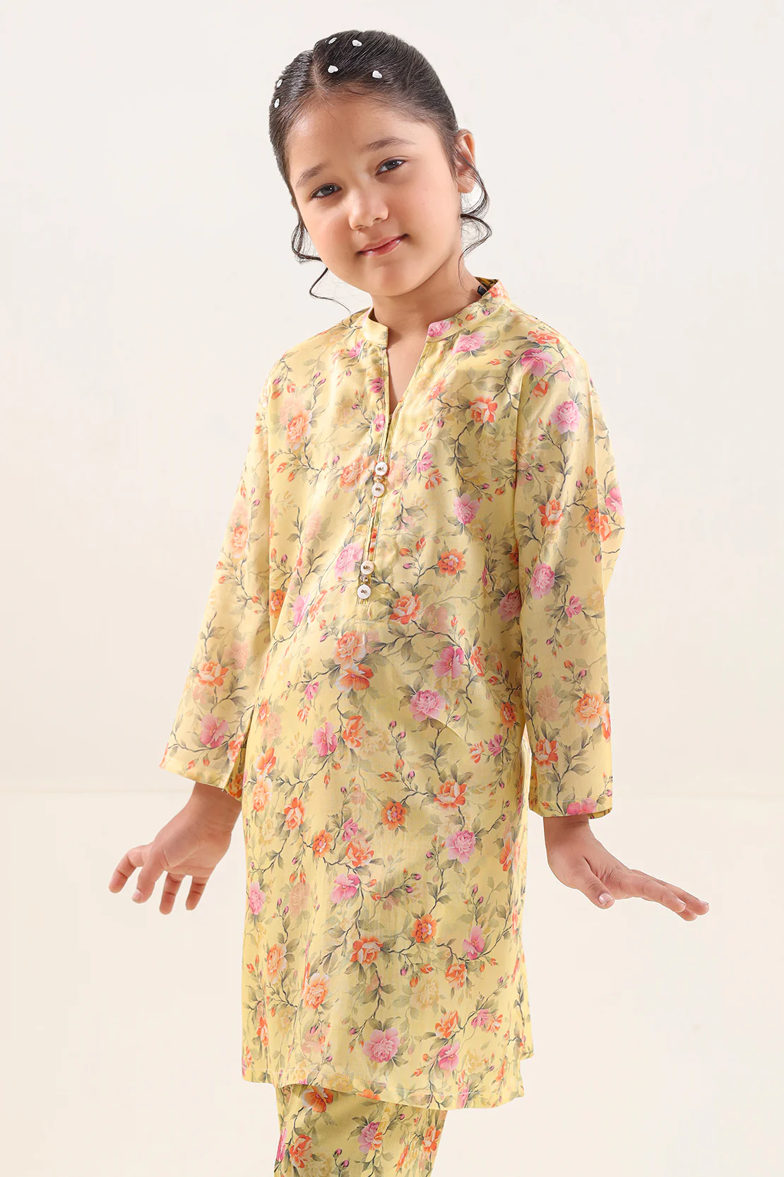 Printed Arabic Premium Lawn Stitched 2 Piece (Shirt/Trouser) For Kids - Image 2