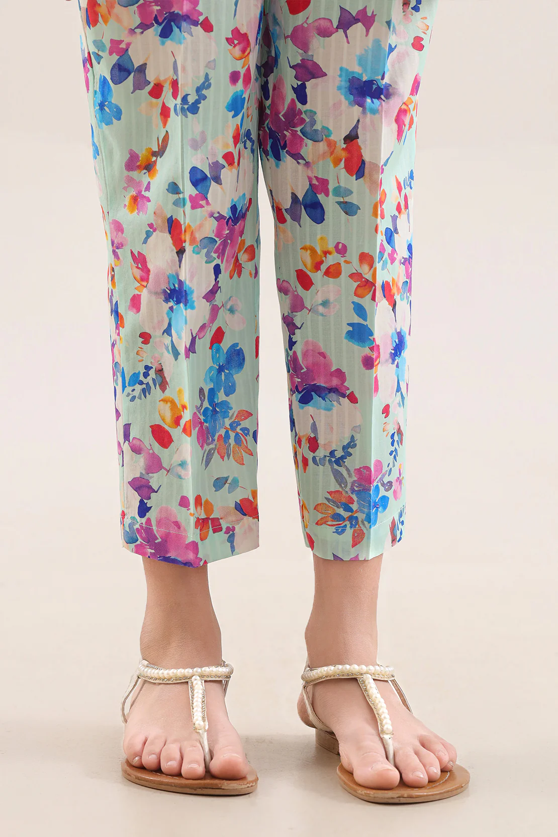 Printed Cambric Pants For Kids