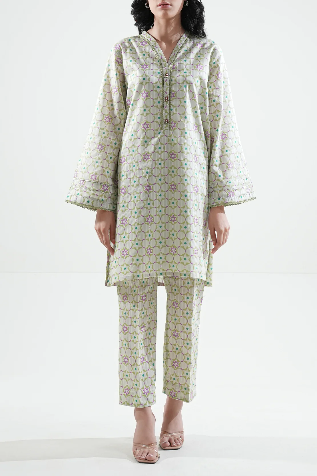 Printed Cambric Stitched 2 Piece (Shirt/Trouser)