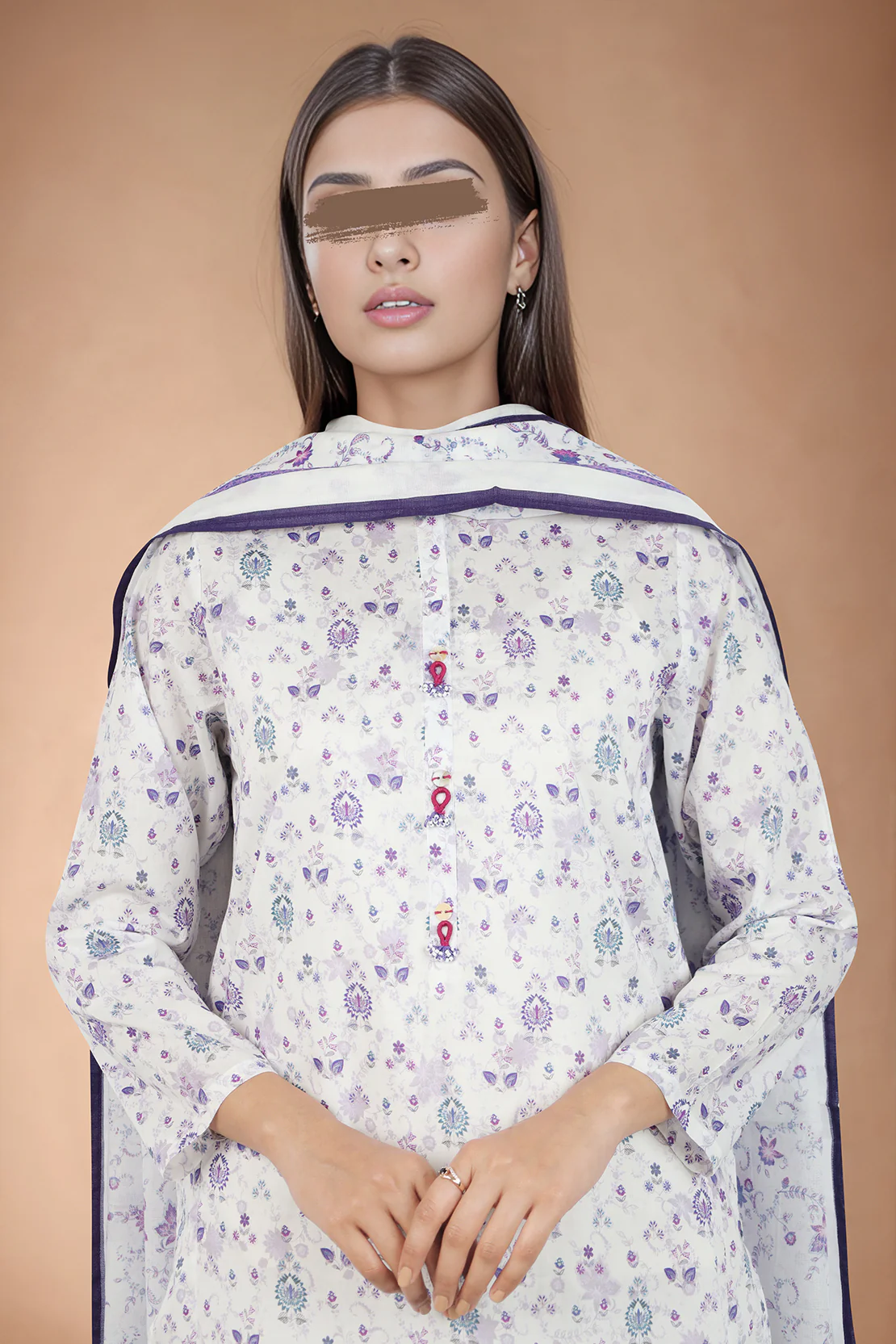 Printed Cambric Stitched 3 Piece - Image 3