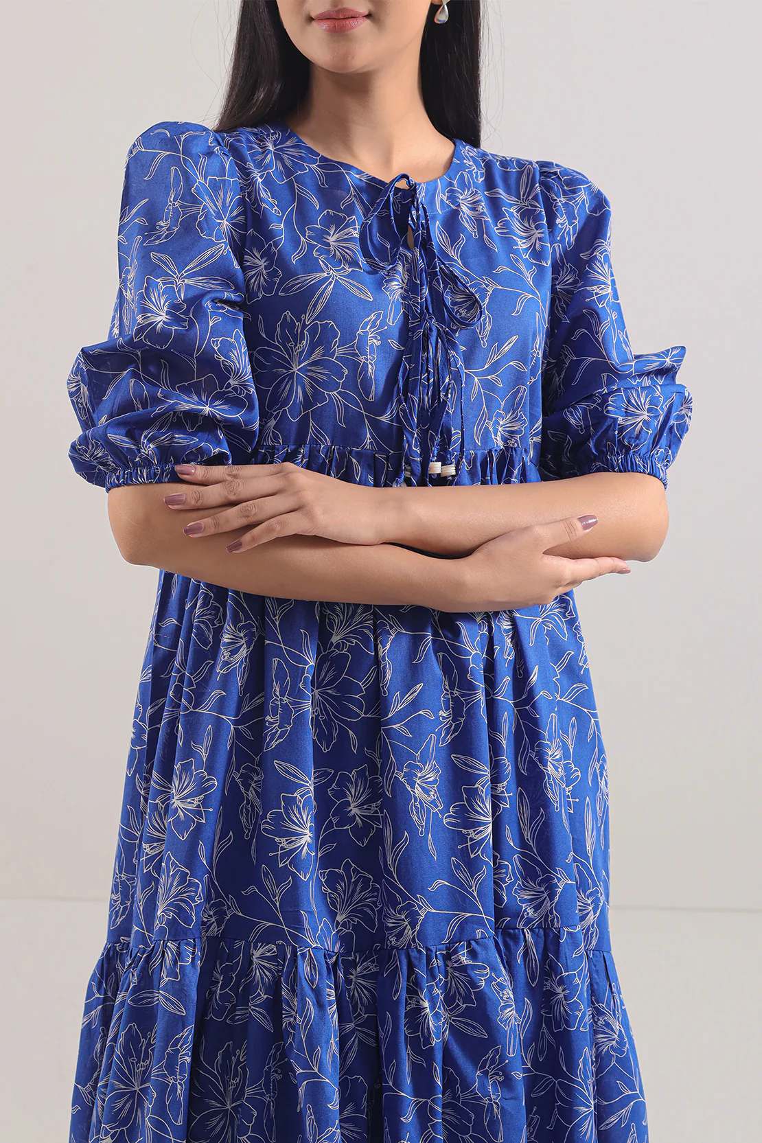 Printed Cambric Stitched Dress - Image 3