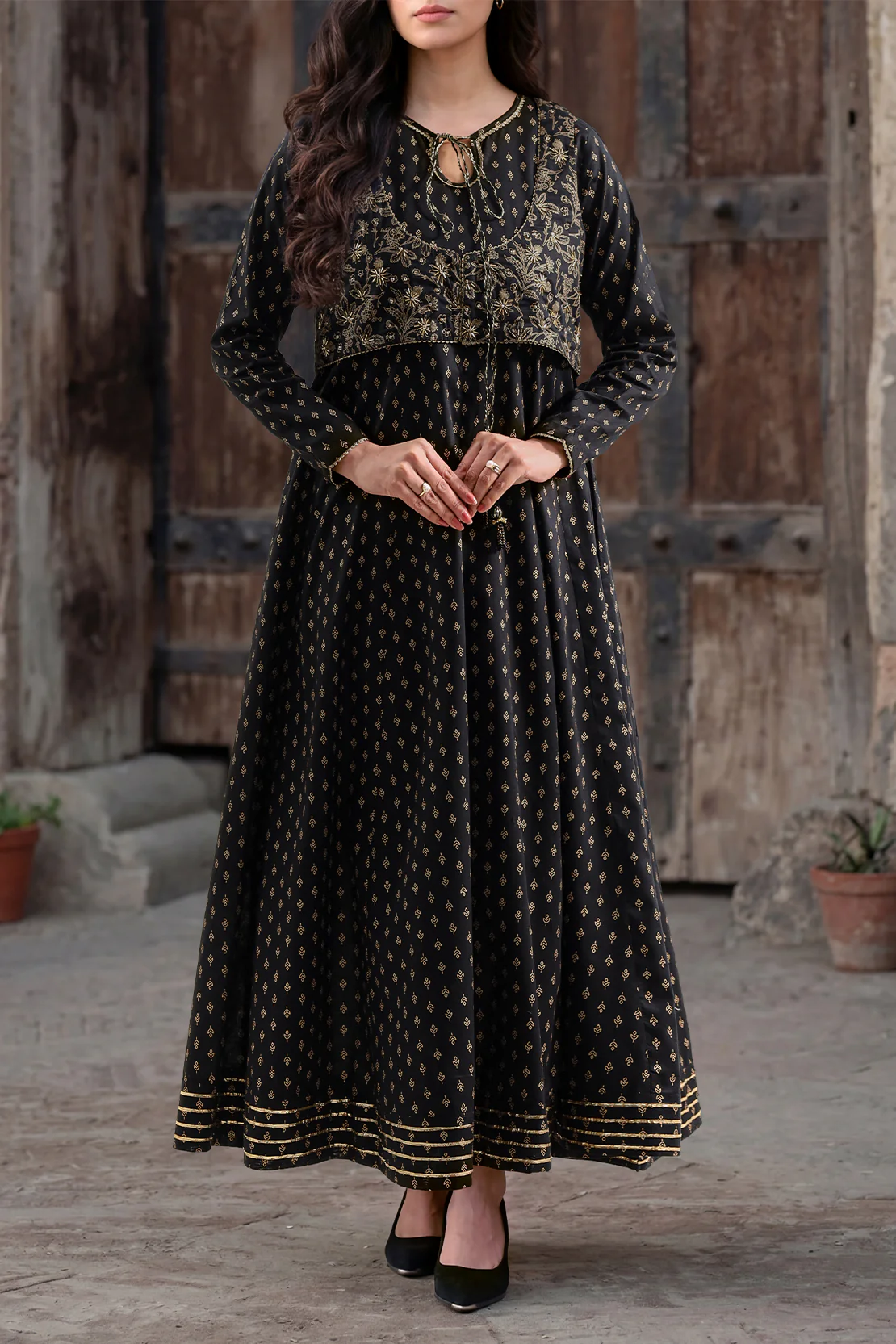 Printed Cambric Stitched Dress