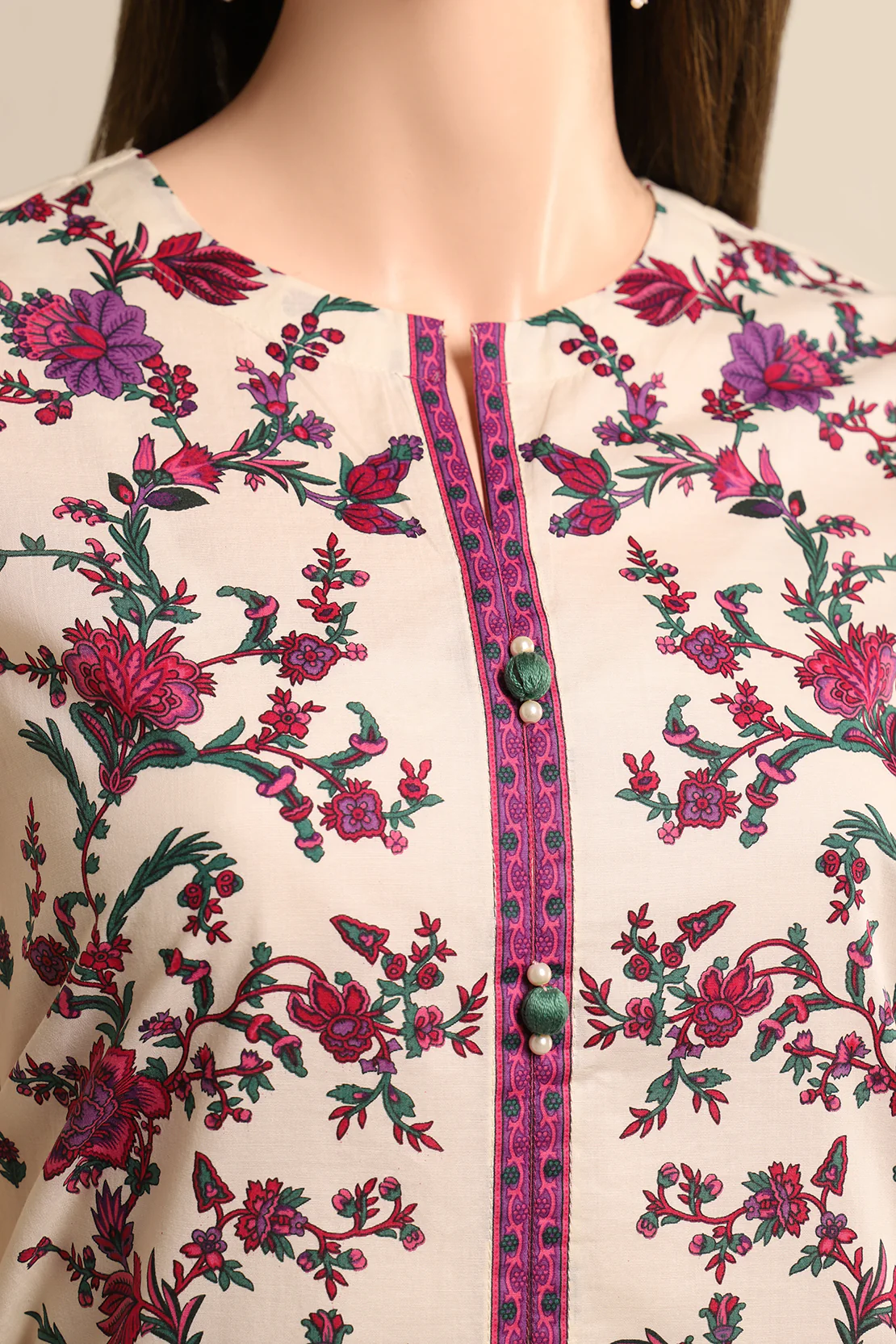 Printed Cambric Stitched Shirt - Image 3