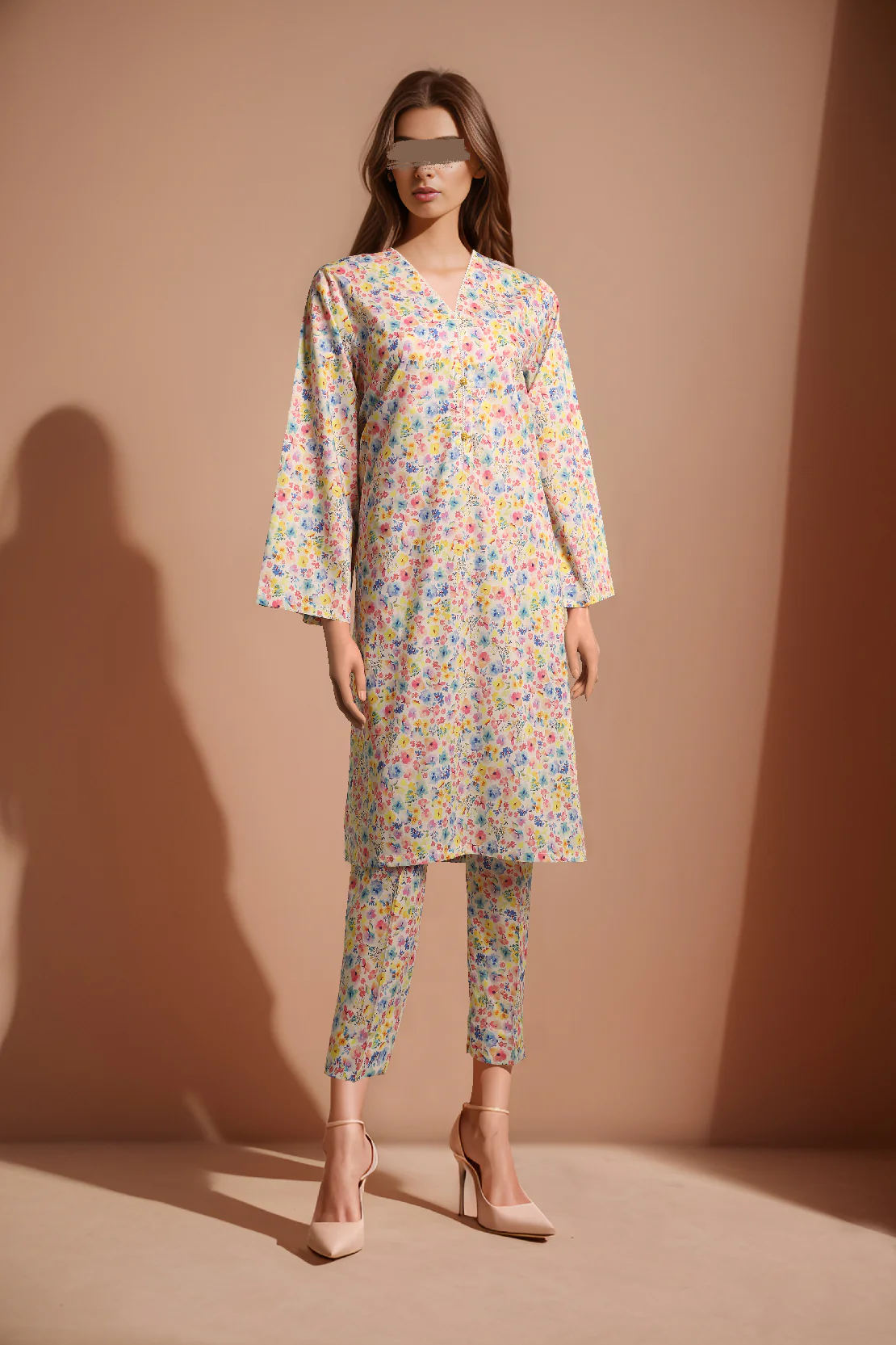 Printed Cambric Stitched Shirt