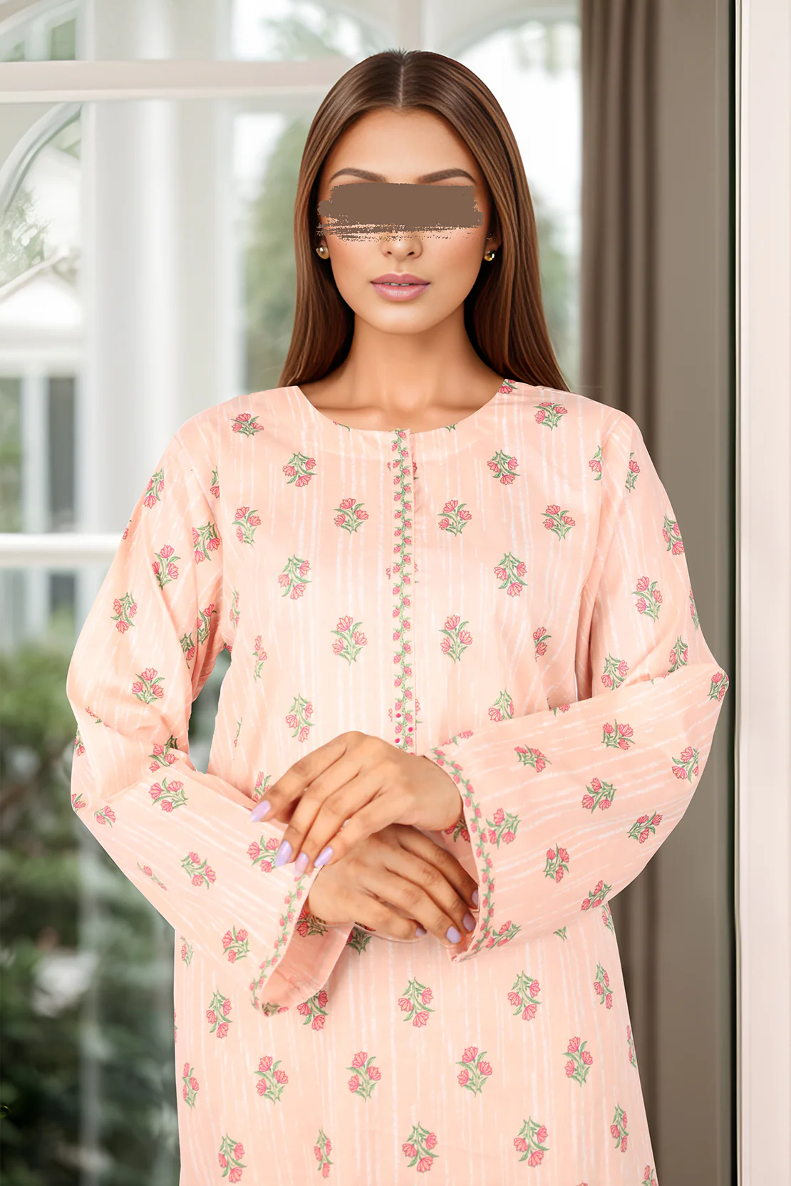 Printed Cambric Stitched Shirt - Image 3