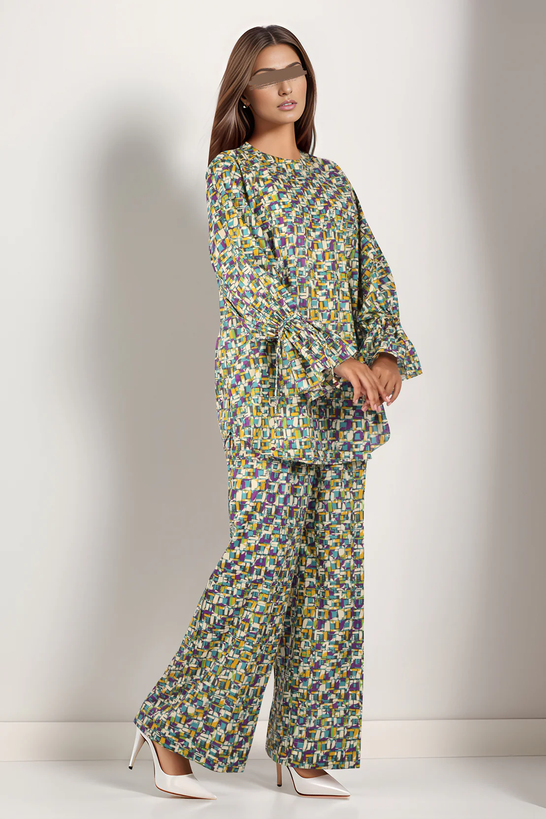 Printed Cambric Stitched Shirt - Image 4