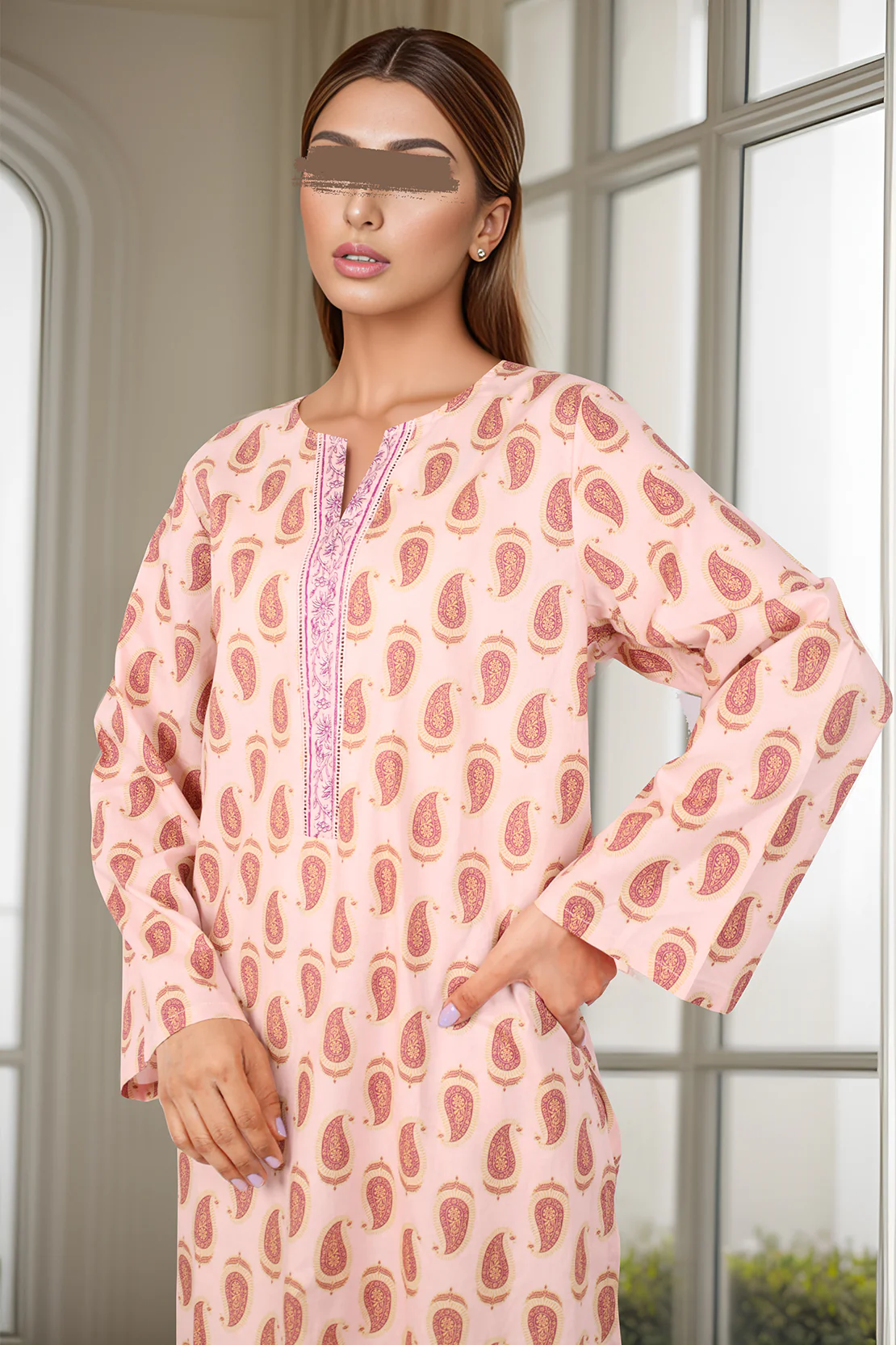 Printed Cambric Stitched Shirt - Image 4