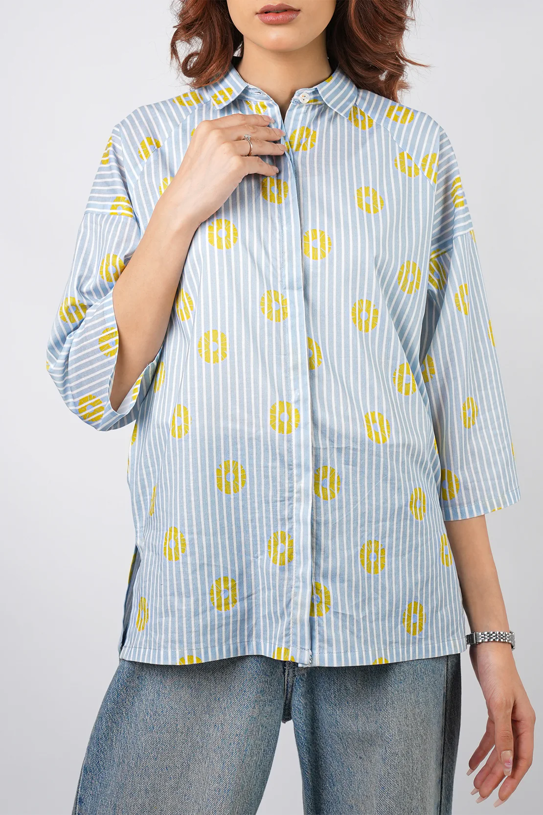Printed Cambric Stitched Shirt - Image 5