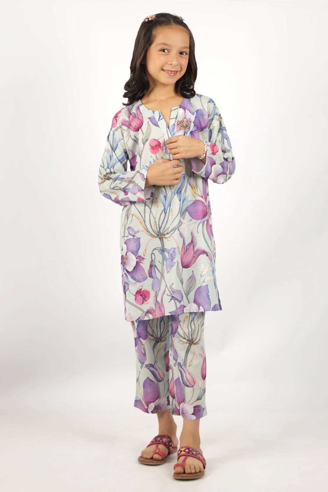 Printed Cambric Stitched Shirt/Trouser For Kids