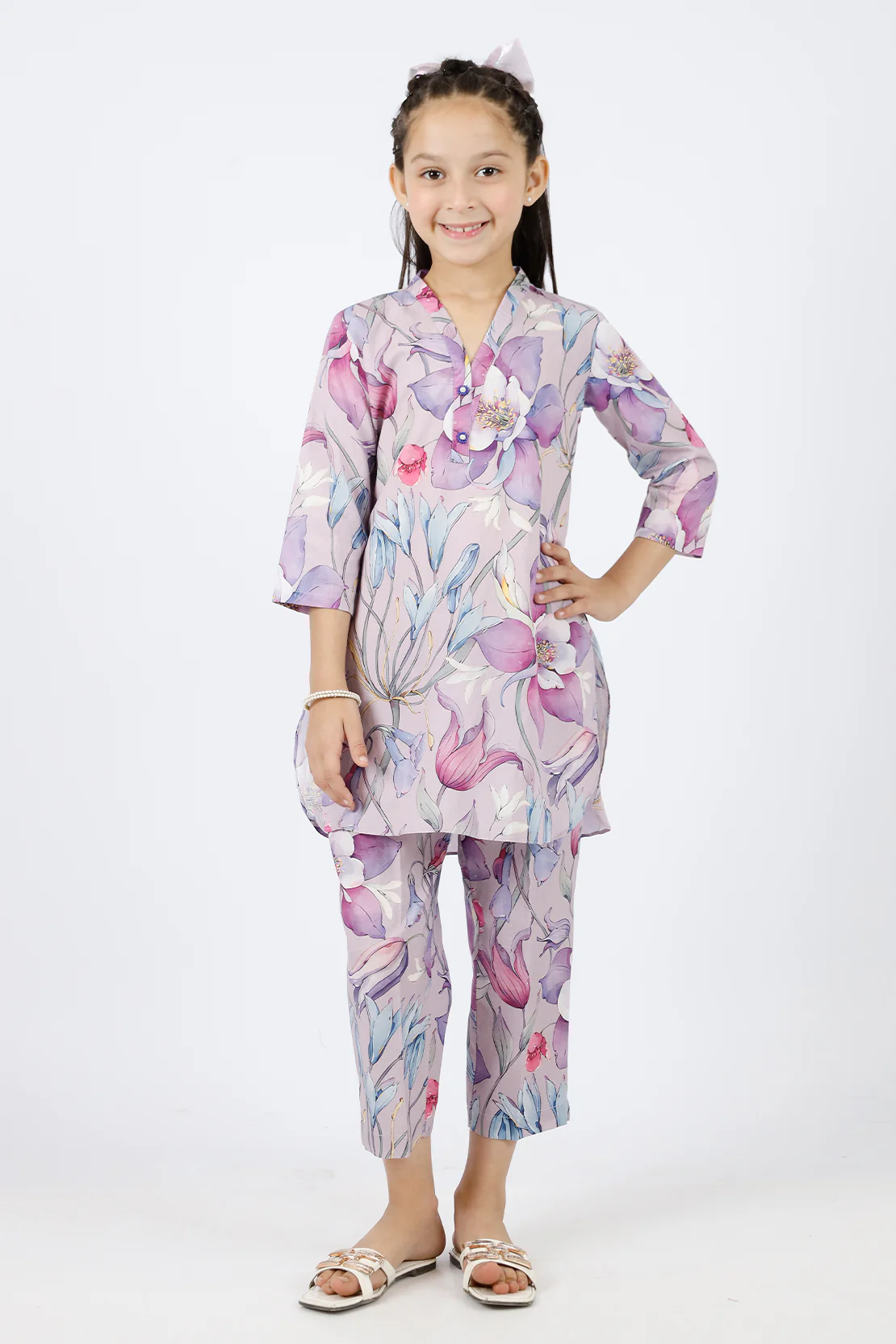 Printed Cambric Stitched Shirt/Trouser For Kids
