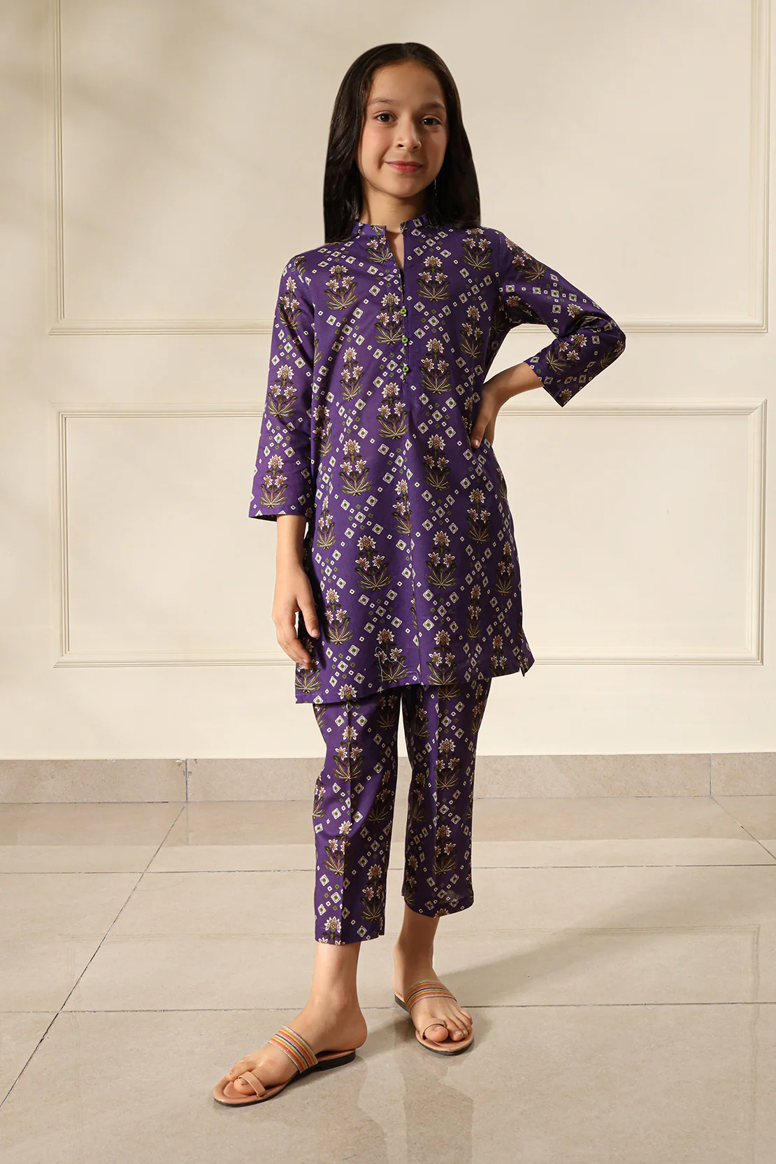 Printed Cambric Stitched Shirt/Trouser For Kids - Image 5