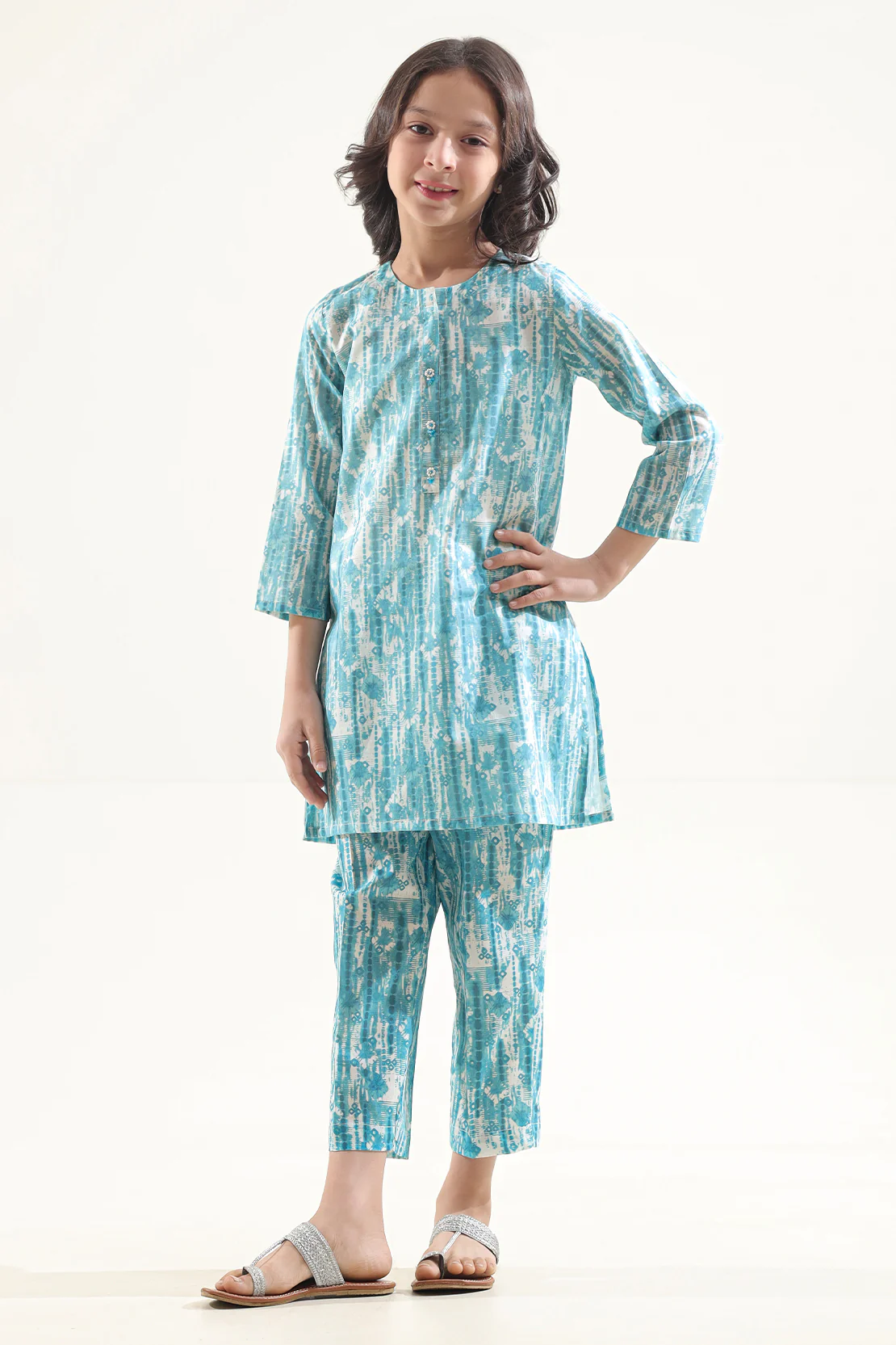 Printed Cambric Stitched Shirt/Trouser For Kids