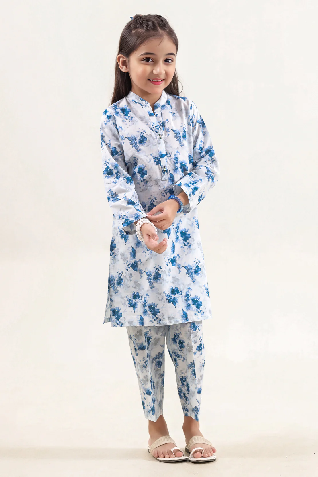 Printed Cambric Stitched Shirt/Trouser For Kids