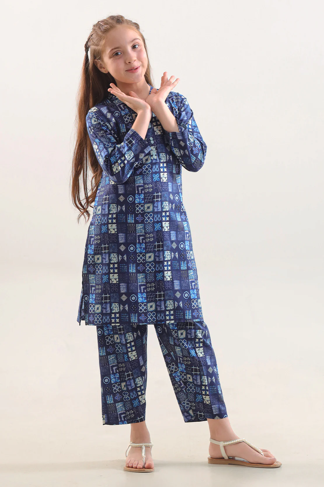 Printed Cambric Stitched Shirt/Trouser For Kids - Image 3