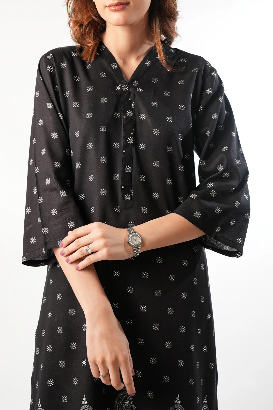 Printed Cambric Stitched Shirt - Image 4