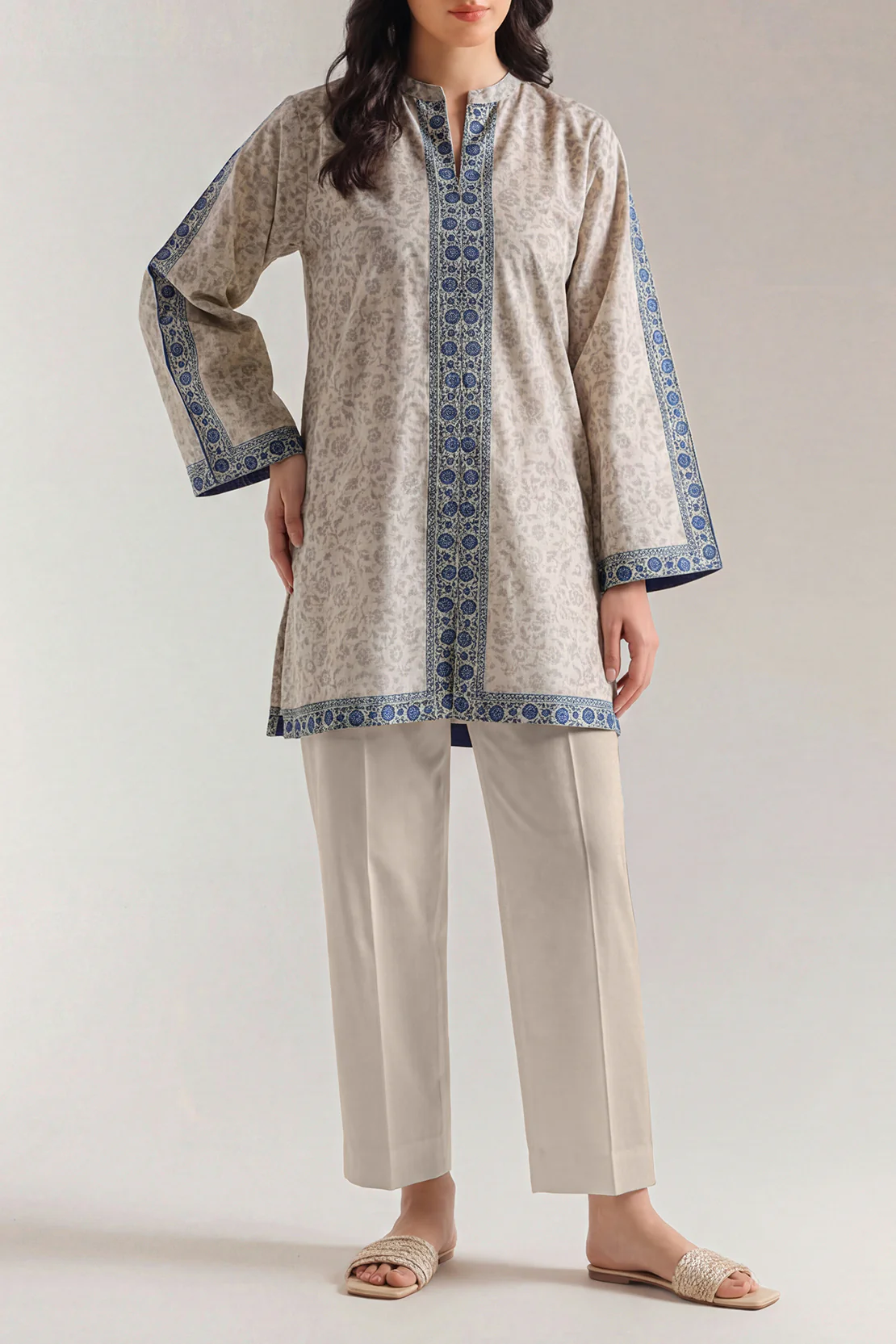 Printed Cambric Stitched Shirt