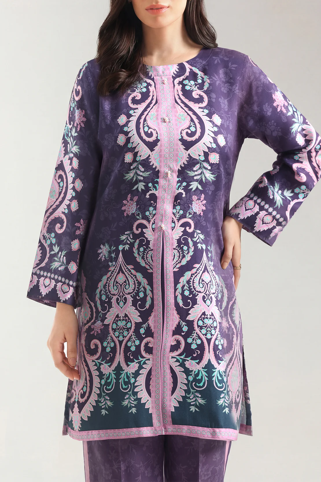 Printed Corduroy Stitched 2 Piece (Shirt/Trouser) - Image 2