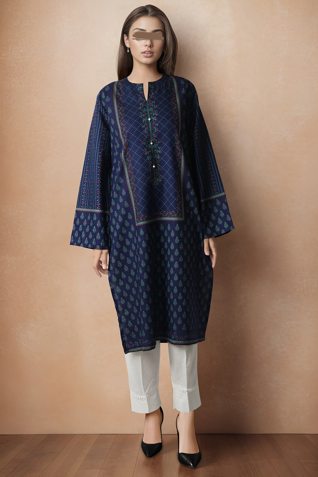 Printed Cotton Dobby Stitched Shirt
