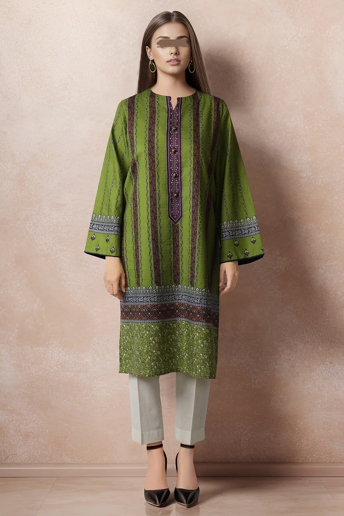 Printed Cotton Dobby Stitched Shirt