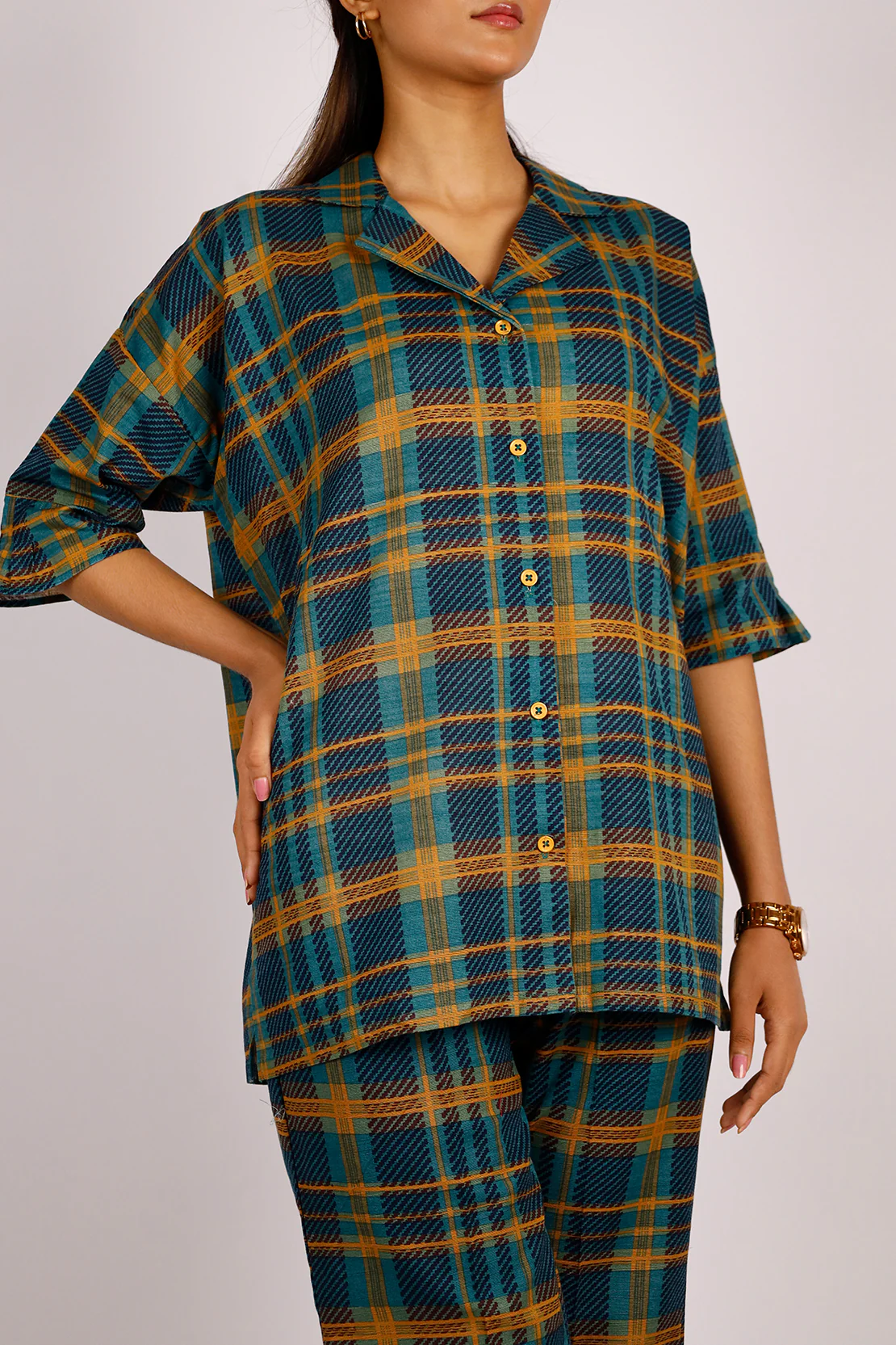 Printed Warm Khaddar Stitched 2 Piece (Shirt/Trouser) - Image 3