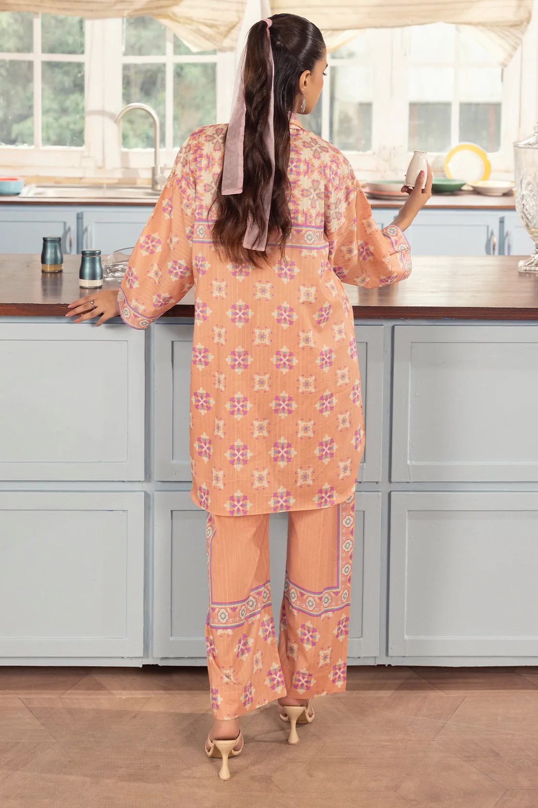 Printed Cotton Stitched 2 Piece (Shirt/Trouser) - Image 4