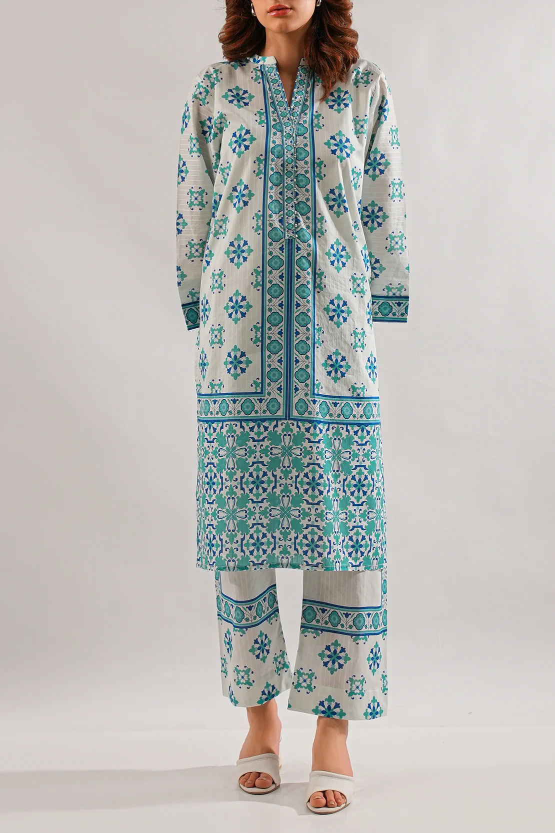 Printed Cotton Stitched 2 Piece (Shirt/Trouser) - Image 3