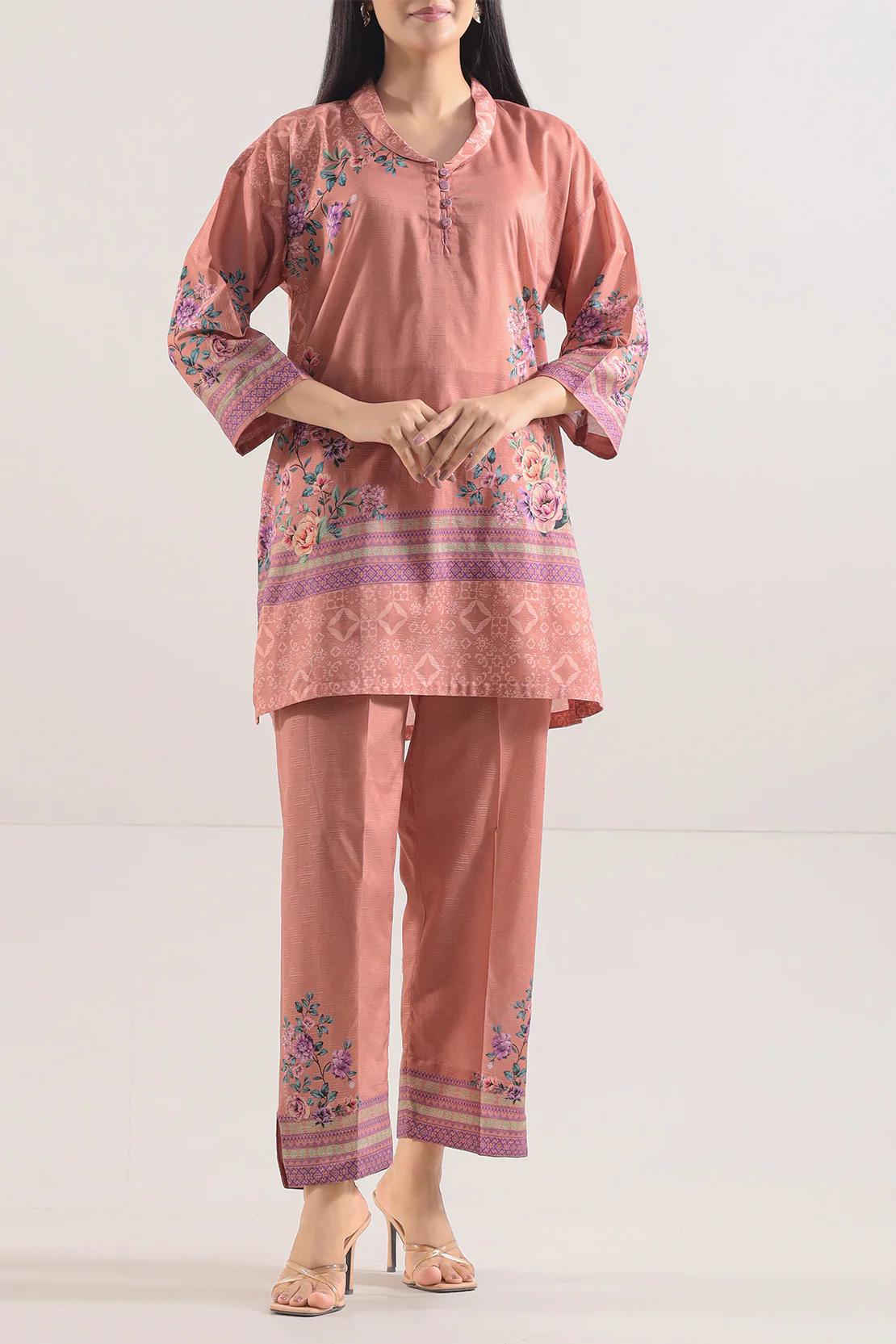 Printed Cotton Stitched 2 Piece (Shirt/Trouser) - Image 3
