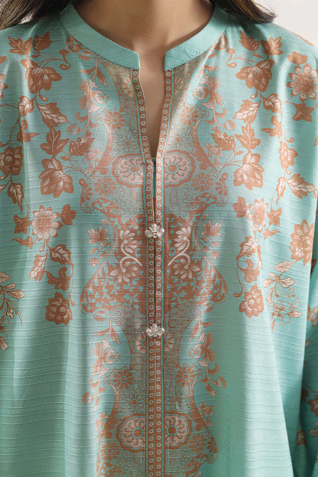 Printed Soft Cotton Jacquard Stitched 2 Piece (Shirt/Trouser) - Image 4