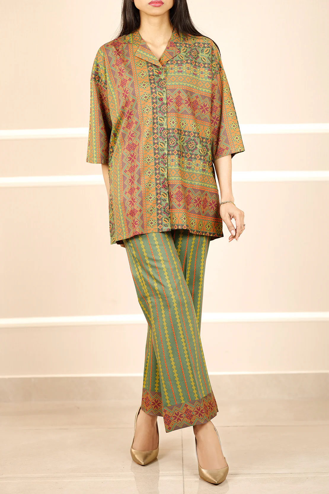 Printed Soft Touch Cotton Stitched 2 Piece (Shirt/Trouser)