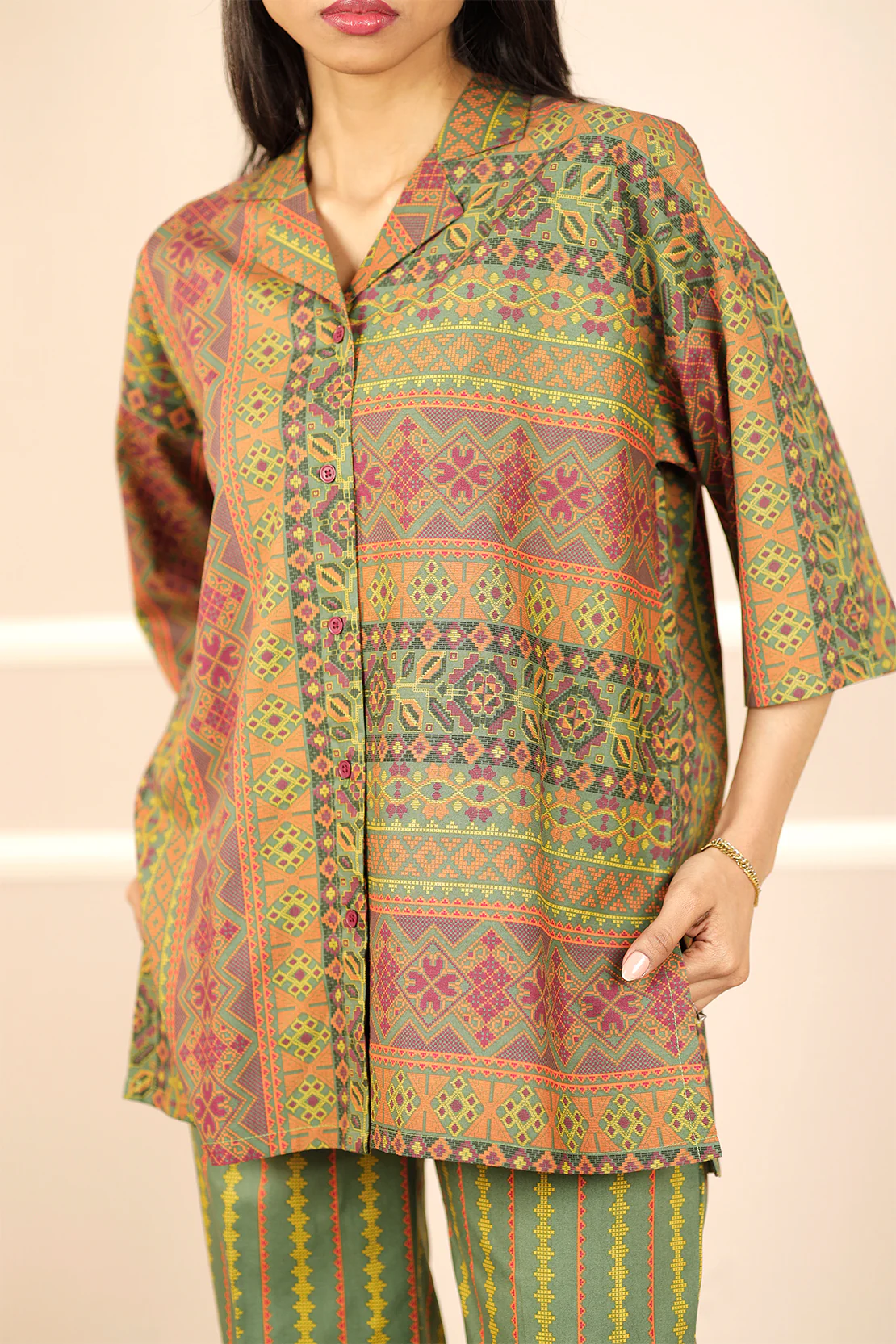 Printed Soft Touch Cotton Stitched 2 Piece (Shirt/Trouser) - Image 2