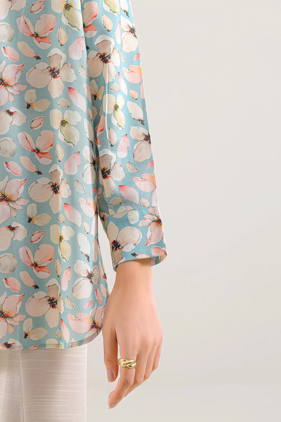 Printed Dobby Self Stitched Shirt - Image 5