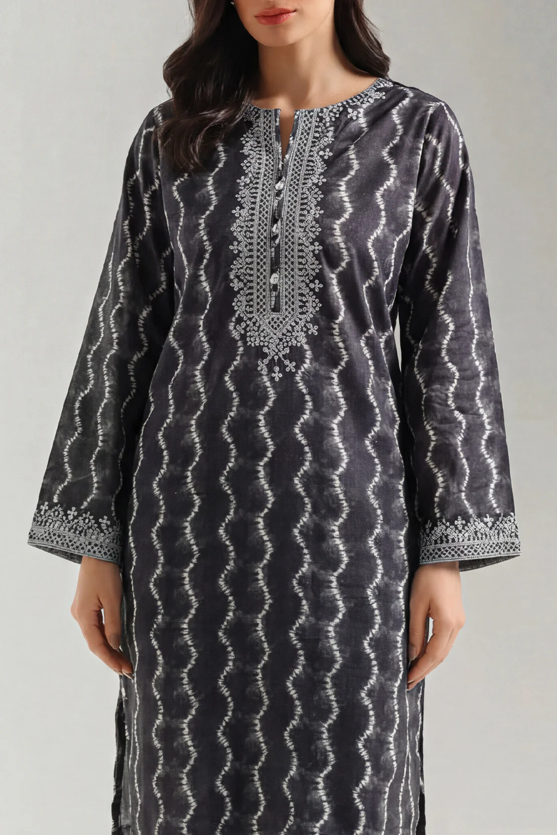 Printed Embroidered Arabic Lawn Stitched 2 Piece (Shirt/Trouser) - Image 3