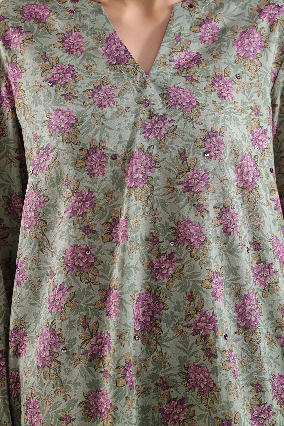 Printed Embroidered Arabic Lawn Stitched 2 Piece (Shirt/Trouser) - Image 3