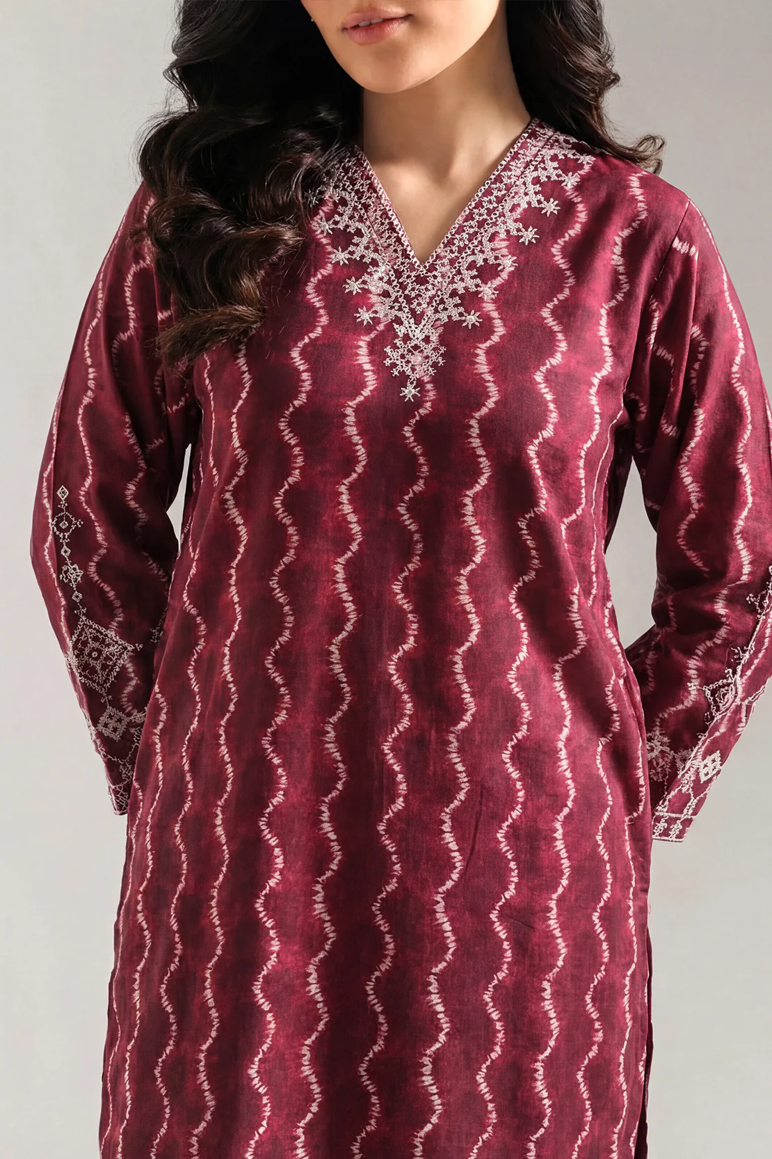 Printed Embroidered Arabic Lawn Stitched 2 Piece (Shirt/Trouser) - Image 2