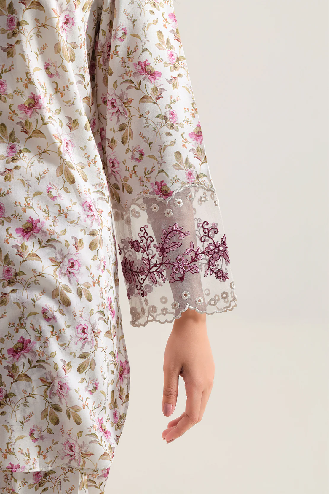 Printed Embroidered Arabic Lawn Stitched 2 Piece (Shirt/Trouser) - Image 4