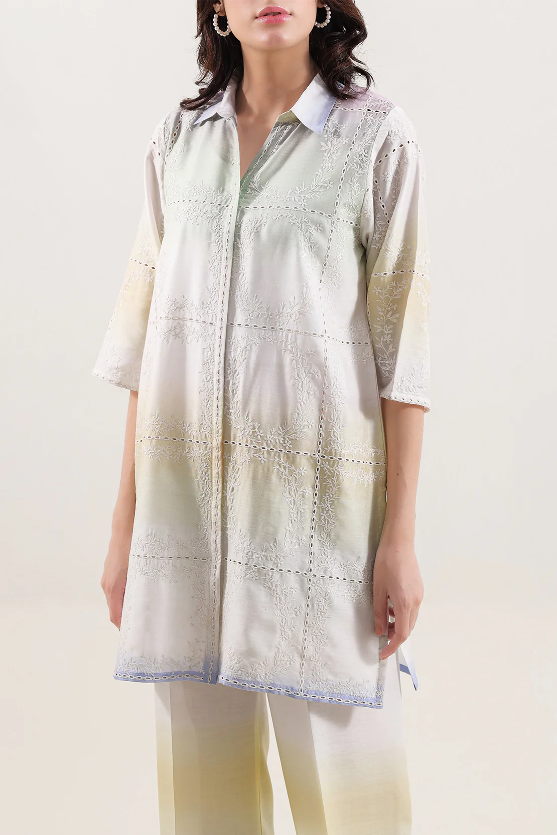 Printed Embroidered Arabic Lawn Stitched 2 Piece (Shirt/Trouser) - Image 2